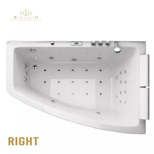 Brīvstāvoša masāžas vanna Bellagio Luxury MT-IR1803R 180×120 cm ar labās puses ūdens un gaisa masāžu