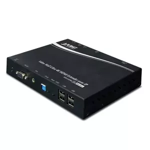 AV uztvērējs PLANET IHD-410PR — AV extender, HDMI 1.4a, līdz 3840×2160, Cat5e/Cat6, RS-232, USB-A, 12V
