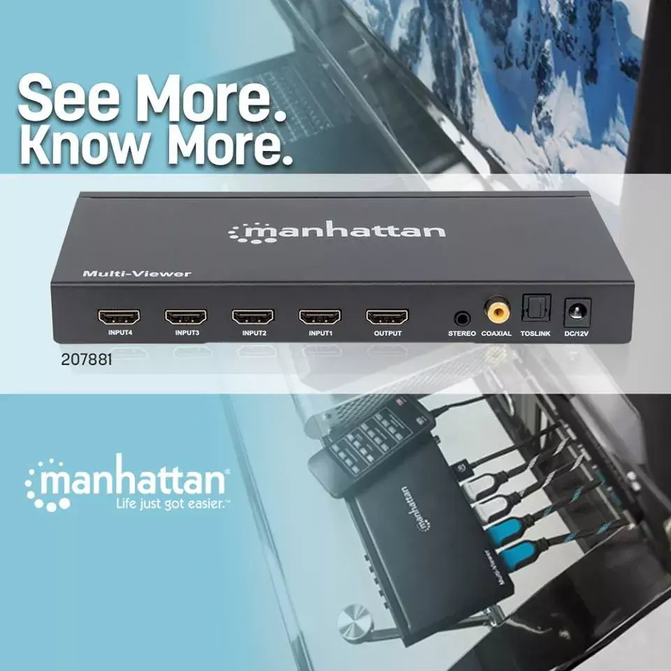HDMI Multiviewer Switch Manhattan 1080p 4-Port Photo 3