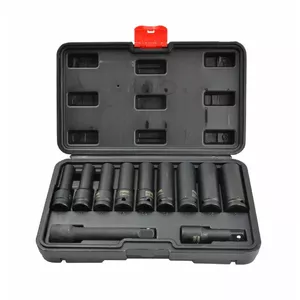 Socket Set AWTools 1/2" Drive Long Sockets 11 pcs Black Line