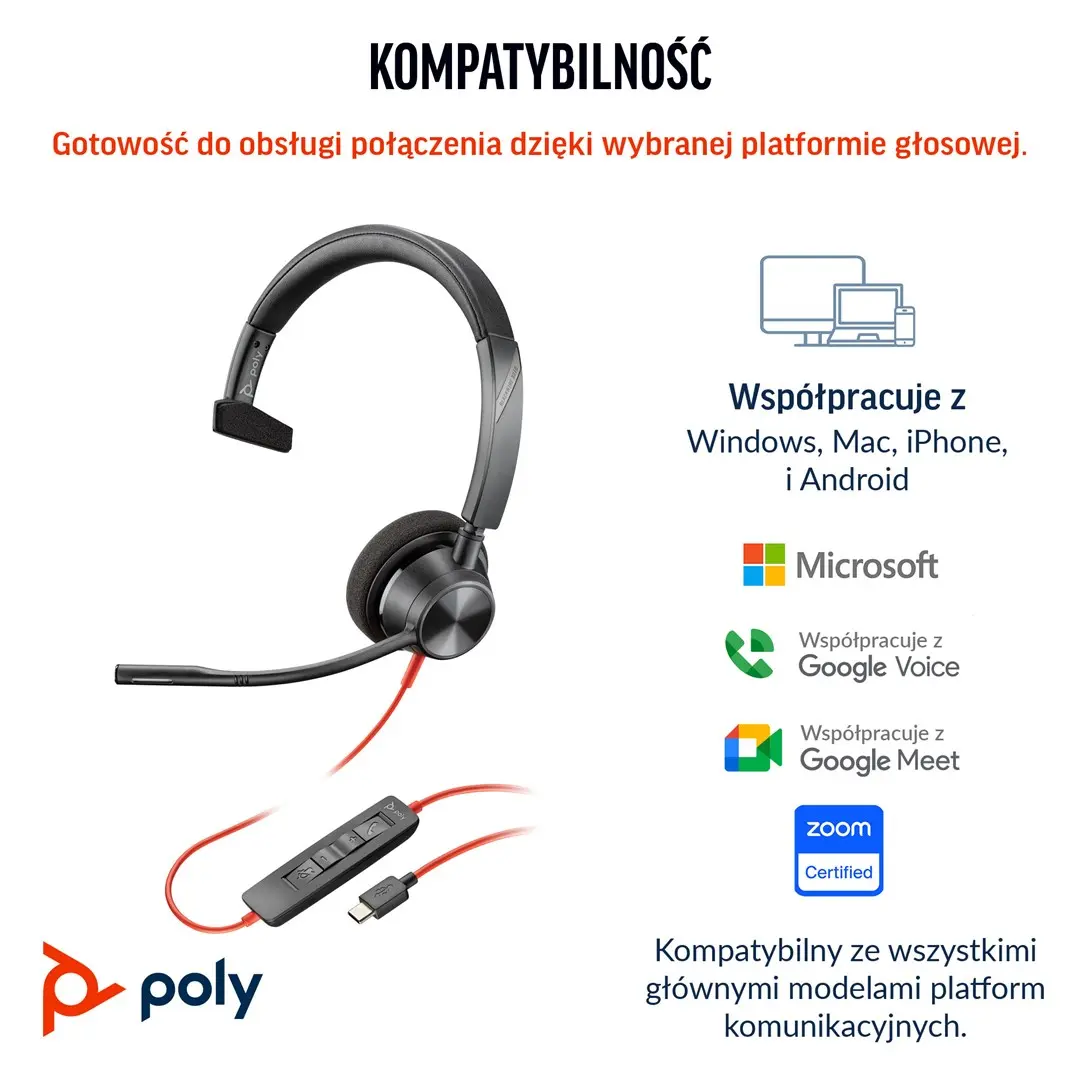 Моногарнитура HP POLY Blackwire 3310 Photo 20