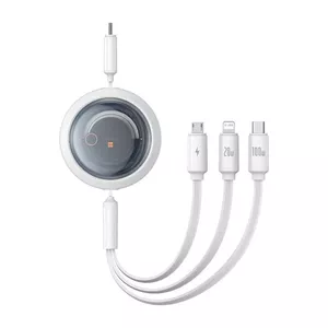 USB charging cable Baseus Free2Draw 3in1 — USB-C, Lightning, Micro; 100W; 1.1 m