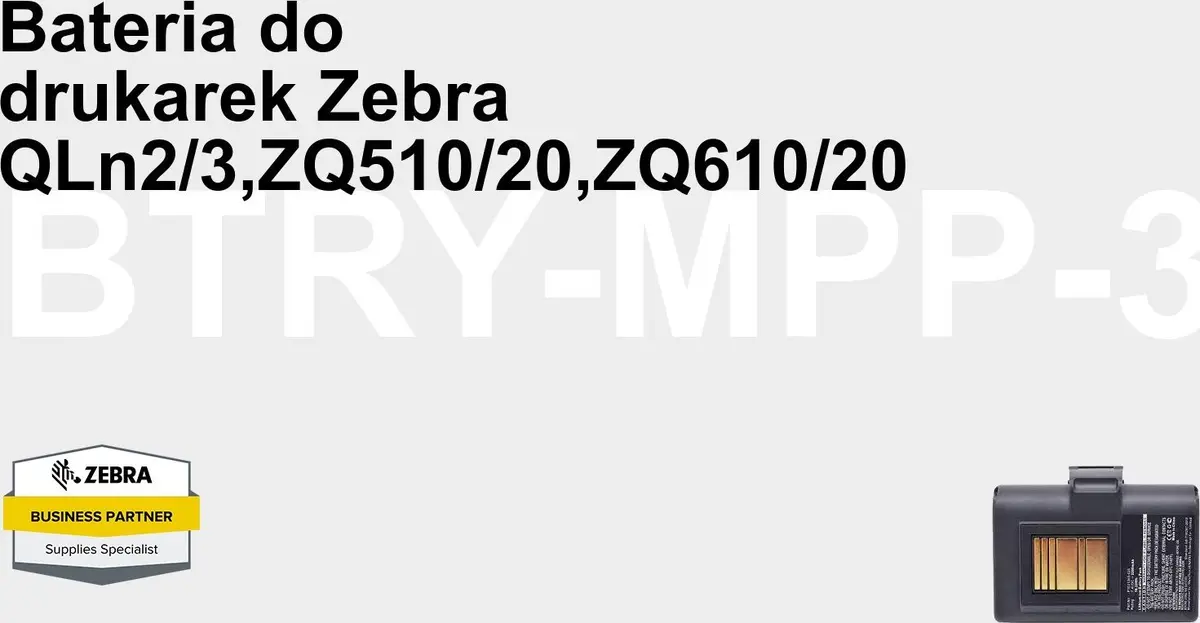 Akumulators Zebra BTRY-MPP-34MA1-01 priekš Zebra ZQ610