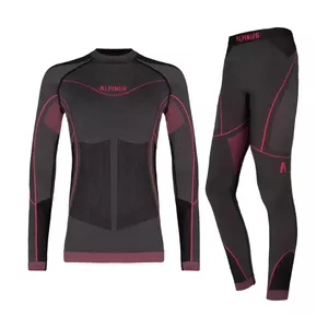 Girls' thermoactive underwear Alpinus Tactical Mora Set graphite-pink size 136-152
