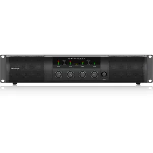 Behringer NX4-6000 4-Channel Class D Power Amplifier, 1600W Peak Power per Channel, Black