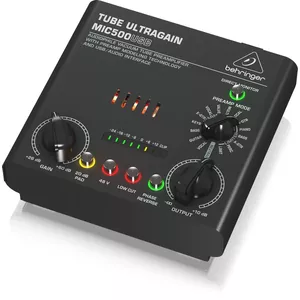 Audio preamplifier Behringer MIC500USB with USB Type-B, 12 V DC output, 1 A, black