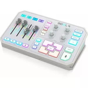 USB audio mixer TC‑Helicon GO XLR‑WH white — 1 XLR mic input, USB‑B, 48 V phantom, 24‑bit/48 kHz, optical out