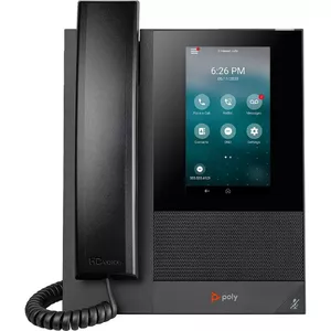 IP-телефон Poly CCX 400 — 5" сенсорный LCD, 24 линии, гигабитный Ethernet, PoE, проводная трубка, чёрный