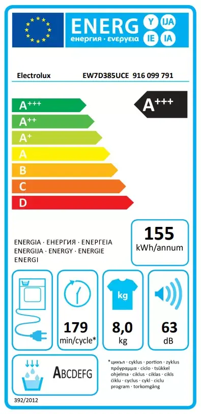 Žāvētājs Electrolux EW7D385UCE 8 kg A+++ Photo 3