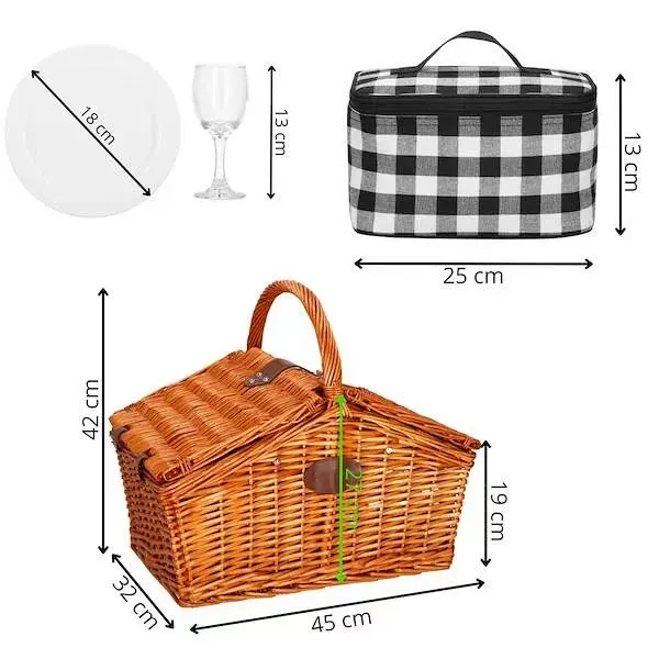 Springos CS0136 Picnic Basket with Equipment and Thermal Bag Photo 3