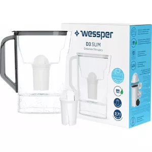 Фильтрующий кувшин wessper D3 SLIM Classic — для холодильника, с картриджной системой