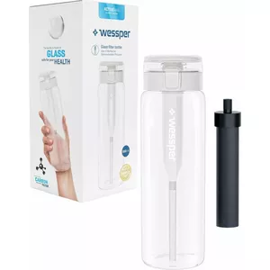 wessper ActiveMax Clarti Glass 680 мл стеклянная бутылка для воды с фильтром