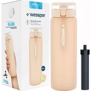 Стеклянная бутылка wessper ActiveMax 680 мл бежевого цвета — многоразовая бутылка, объём 680 мл