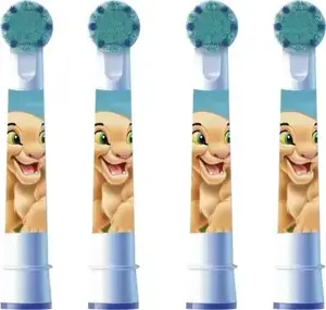 Replacement brush head pack for BRAUN electric toothbrush, model 302043 — 4‑piece Lion King EB d.Loewen