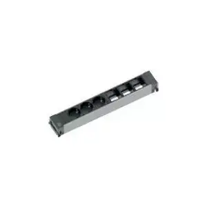 Bachmann 916.048 Power Strip with 3 French UTE Outlets, 10 cm Cable, Black Anodized Aluminum