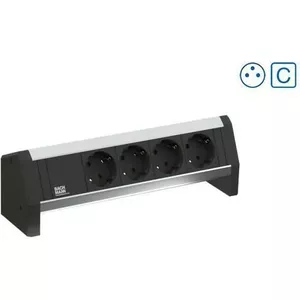 Bachmann Desk 1 Удлинитель питания 3 AC розетки Внутренний Алюминий Пластик