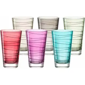 Water glass set LEONARDO 047285, glass, multicolour, 6 pieces