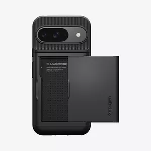 Чехол для телефона Spigen ACS07695 для Google Pixel 9 / 9 Pro, книжка, 16 см (6.3"), чёрный, PC+TPU, 2 карманa для карт