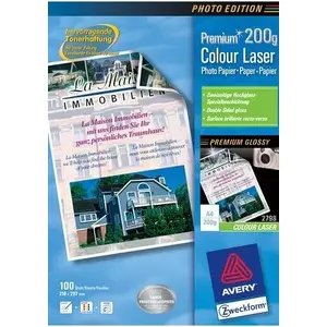 Printing paper Avery Zweckform Premium Colour Laser Photo Paper 200 g/m² A4 100 sheets White