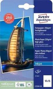 Photo Paper Avery Zweckform Premium high-gloss 250 g/m² 100×150 mm