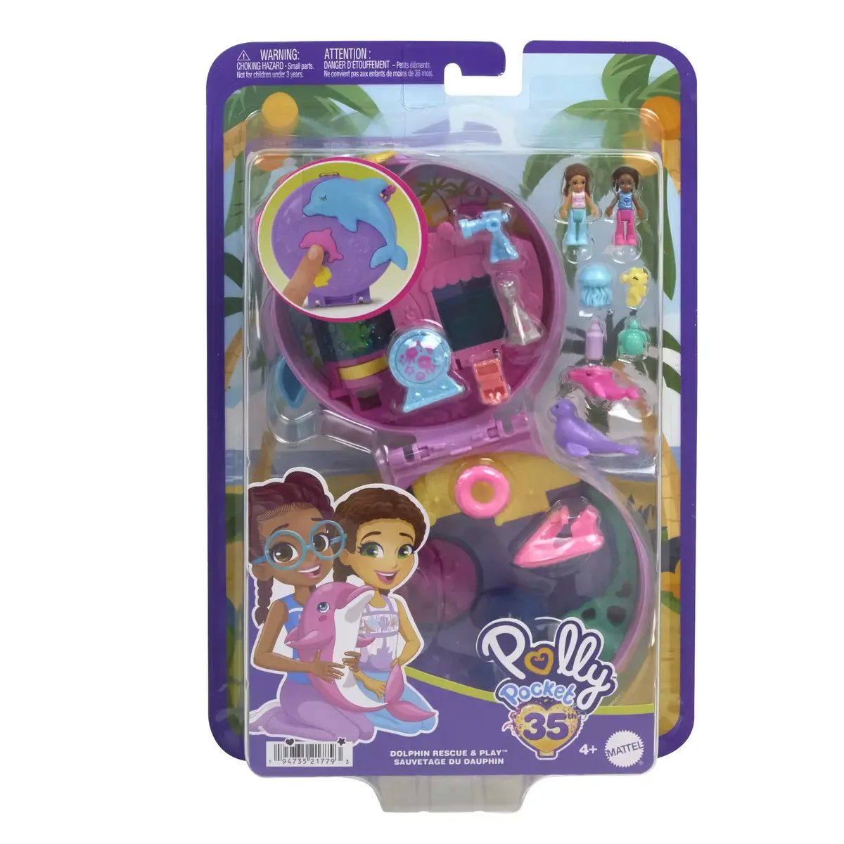 Lelle spēļu komplekts Mattel Polly Pocket Dolphin Rescue & Play Compact Photo 10