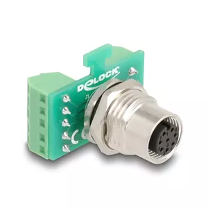 DeLOCK M12 pārvades moduļa adapteris 8 pin A-kodēts sieviešu uz 9 pin termināla bloku