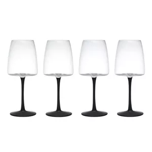 Wine Glasses MIKASA PALERMO 450 ml Black Stem — Set of 4