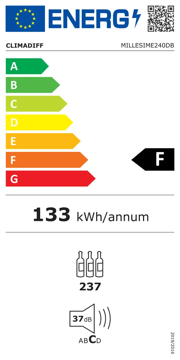 Climadiff MILLESIME240DB vīna ledusskapis Photo 15