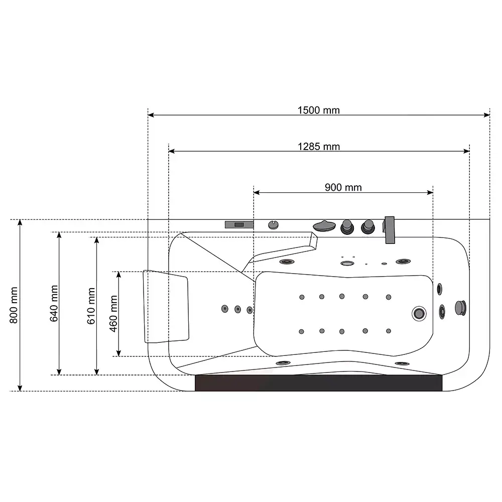 Massage bath AMUE AMO-0061-150 150x80 cm Photo 7