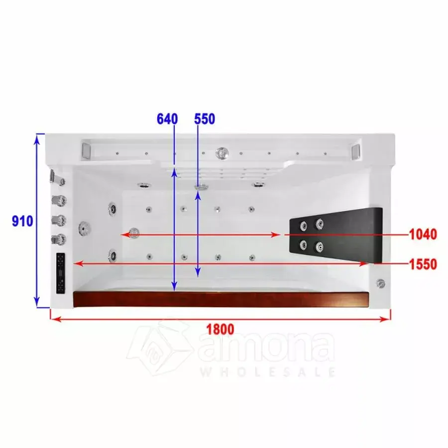 Bathtub AMUE AMO-8009 180x90 cm Photo 3