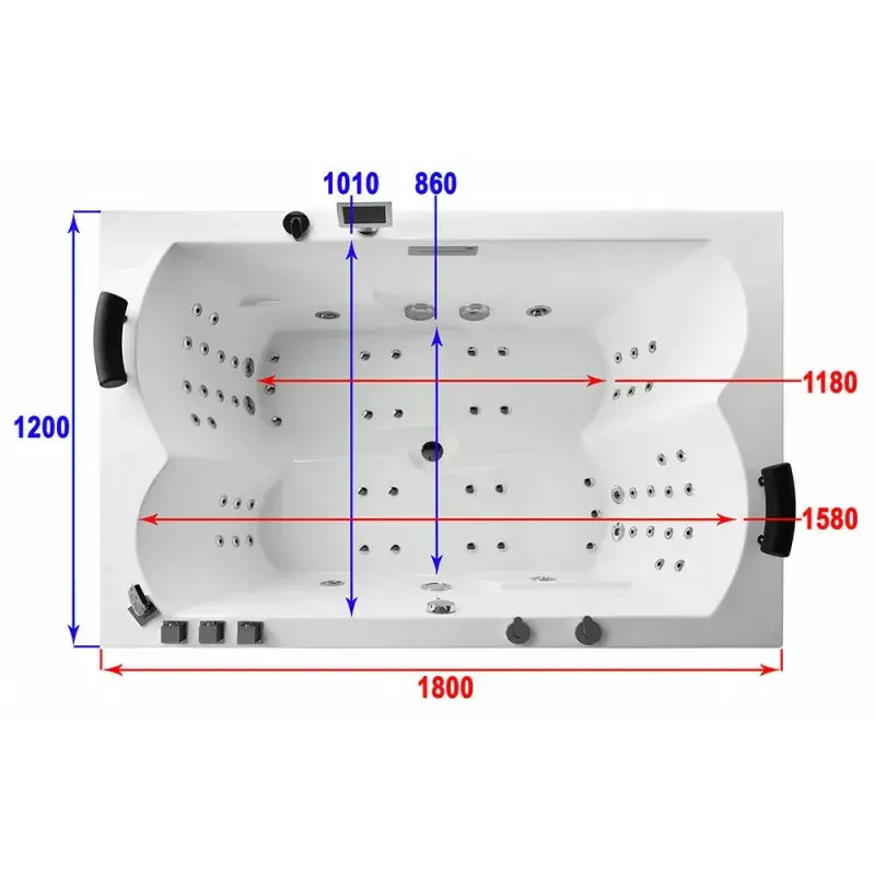 Massage bathtub AMUE AMUE-0052A 180x120 cm Photo 6