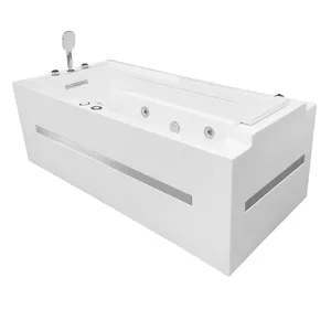 Freestanding Stone Massage Bath AMUE AMO-1802 White 150×73×60 cm