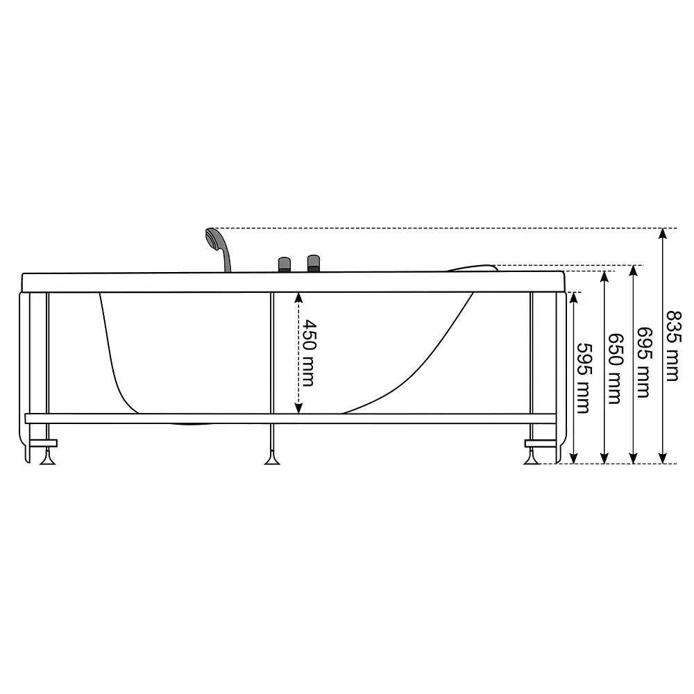 AMUE AMO-1002 Turbo massage bathtub 180×88×65 cm Photo 14