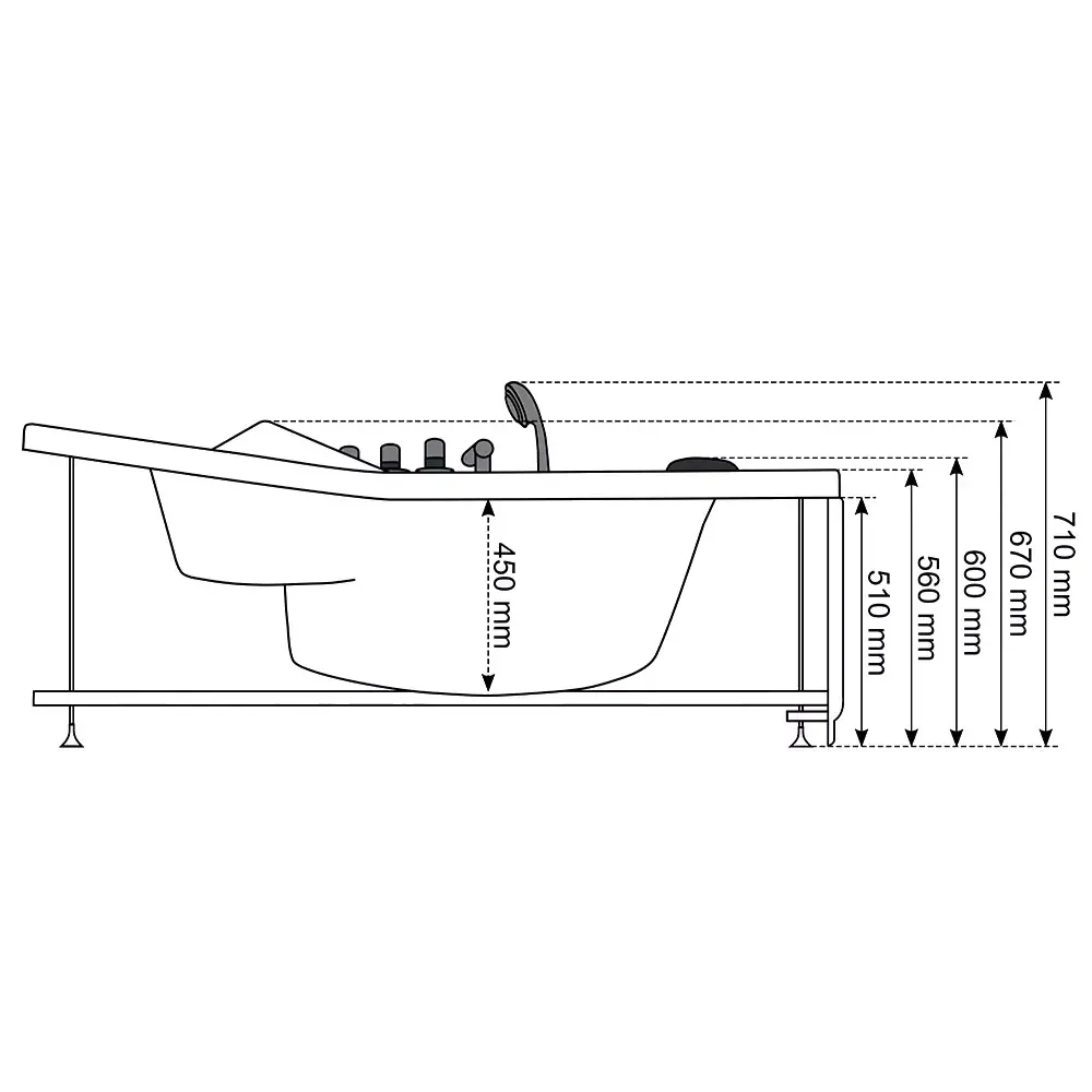 AMUE гидромассажная ванна AMO-10632 XL Turbo+ 157×157 см Photo 9