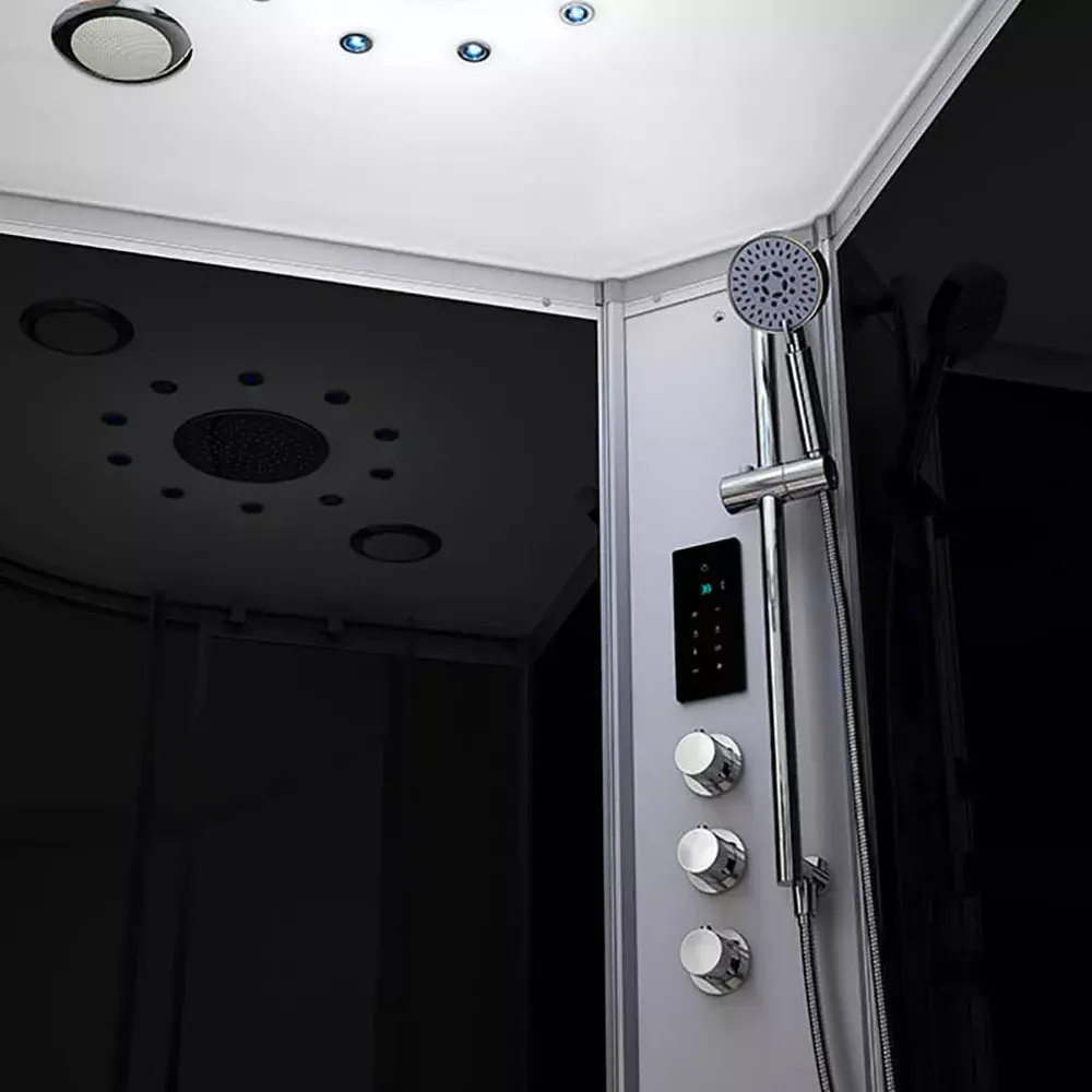Steam shower cabin AMUE AMUE-AS1010 Black 100×100 cm Photo 2