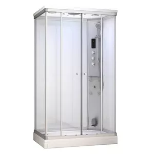 Shower cabin AMUE AMUE-AR1280-1R White 120×80 cm, corner steam shower cabin