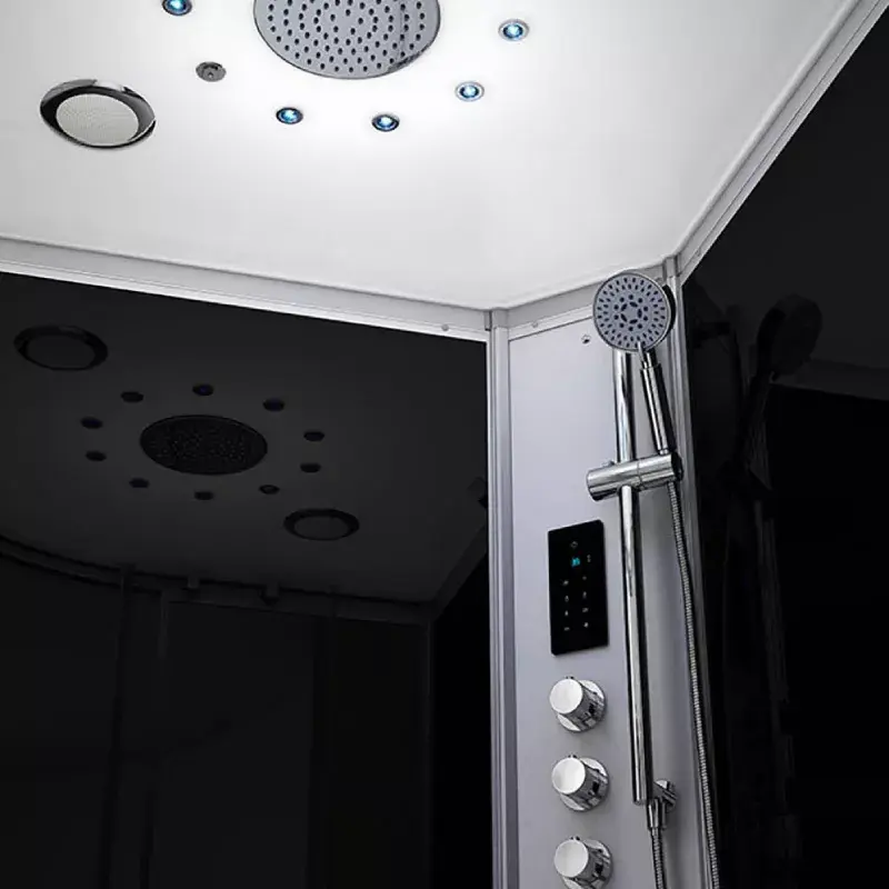 Steam shower cabin AMUE AF1111 Black 110x110 cm Photo 2
