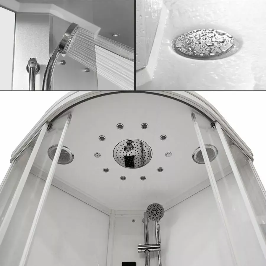 Steam shower cabin AMUE AF1111 Black 110x110 cm Photo 4