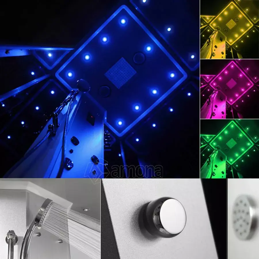 Steam shower cabin AMUE AF1111 Black 110x110 cm Photo 5