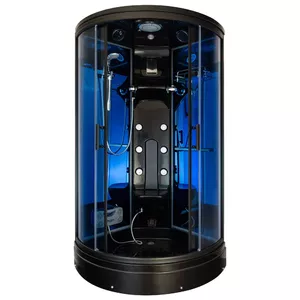 Shower cabin AMUE AMO-0210 BS Black 100×100 cm with steam sauna function