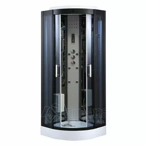 Shower cabin AMUE AMO-0513DS BLACK 110x110x215 cm — steam shower unit