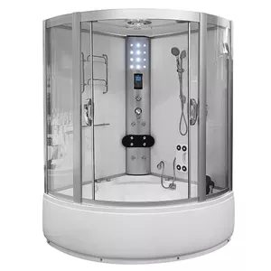 Shower cabin AMUE AMO-08135 White with whirlpool, 135×135×220 cm