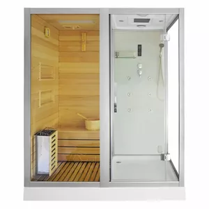 Сауна с гидромассажной душевой кабиной AMUE AMO-1752W Left TRIO 180x110 см