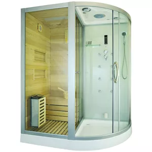 Гидромассажная душевая кабина AMUE AMO-1751W LEFT TRIO — 180×110×223 см, левая дверь, гидромассаж