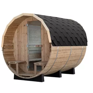 Сухая сауна AMUE AMO-2124 BARREL 210×240 см на четырёх человек, бочкообразная конструкция