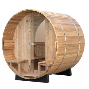 Бочковая сухая сауна AMUE AMO-2118 BARREL 210×180 см двойная