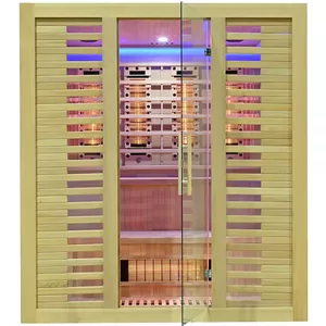 Инфракрасная сауна AMUE AMO-RL4ST XL с солевыми камнями и турмалином, кабина 180×160×200 см