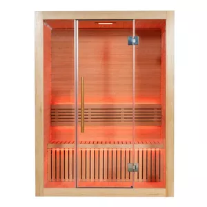 Сухая сауна AMUE AMO-SS1512H 150×120×200 см, двухъярусная скамья, деревянная отделка
