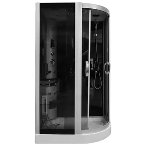 Shower cabin AMUE AMO-09914B Right 120x85x225 cm, corner installation, black