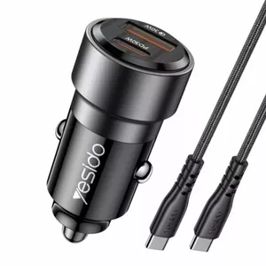 Автомобильное зарядное устройство Yesido Y55 60 Вт с кабелем USB-C на USB-C